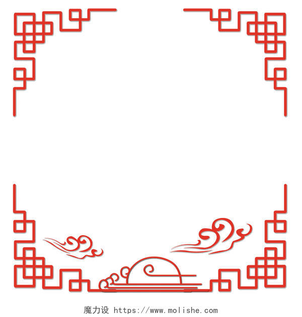红色中式边框中国风边框素材